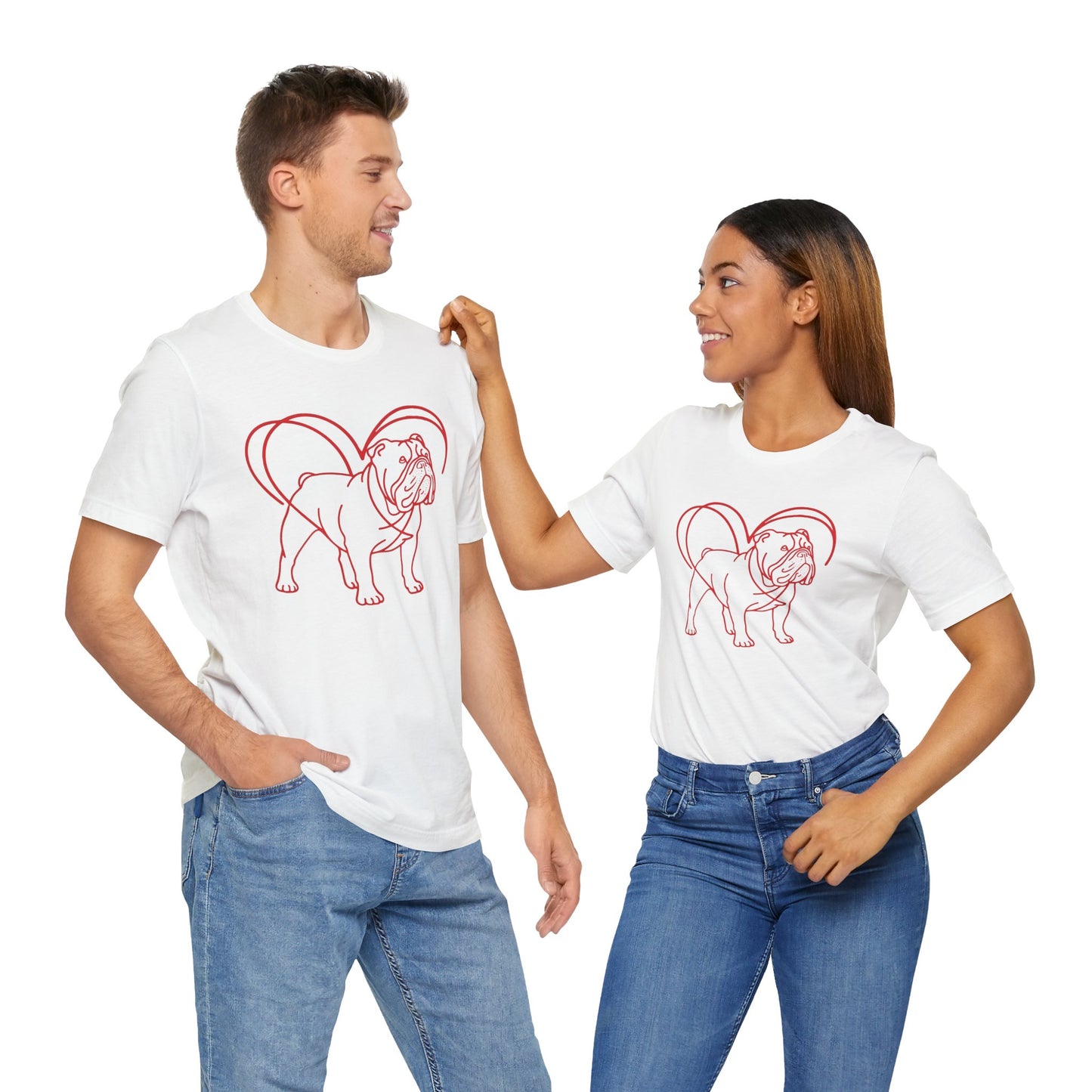 Bulldog Valentine’s Day Tee – Heartwarming Apparel for Dog Lovers - 3