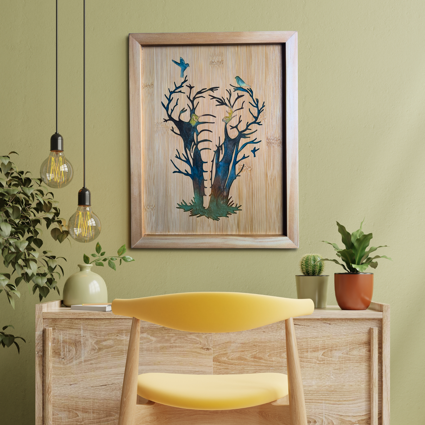 The Blended Oasis - Handcrafted Resin Elephant Wall Art with Unique Color Variations