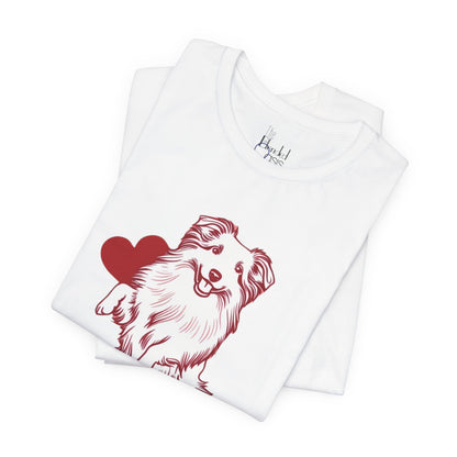 Valentine’s Day T-Shirts for Outdoorsy Dog Lovers – Active Dog Parent Tees – SHELTIE SHETLAND SHEEPDOG 4