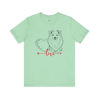 Active & Outdoorsy Dog Lover Valentine’s Day Tees – Perfect for Adventurous Pet Parents – SHELTIE SHETLAND SHEEPDOG 2