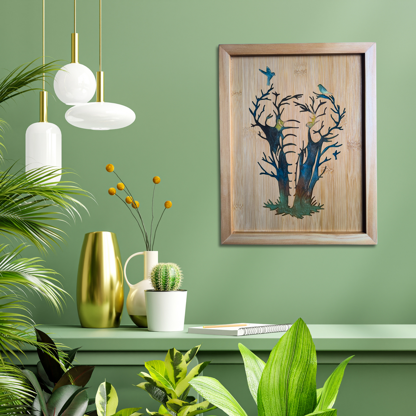 The Blended Oasis - Handcrafted Resin Elephant Wall Art with Unique Color Variations