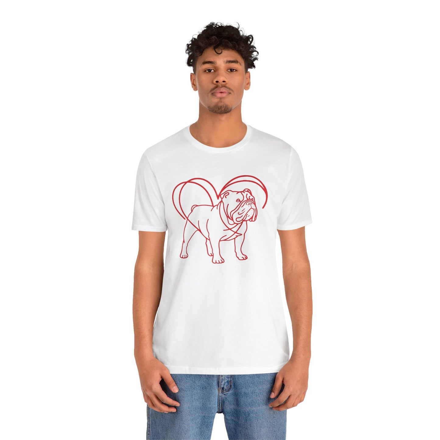 Bulldog Valentine’s Day Tee – Heartwarming Apparel for Dog Lovers - 3