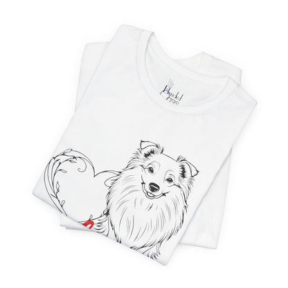 Active & Outdoorsy Dog Lover Valentine’s Day Tees – Perfect for Adventurous Pet Parents – SHELTIE SHETLAND SHEEPDOG 2