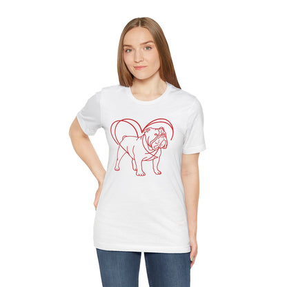 Bulldog Valentine’s Day Tee – Heartwarming Apparel for Dog Lovers - 3