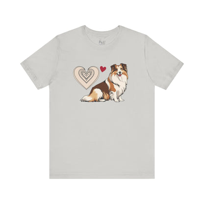 Valentine’s Day T-Shirts for Active Dog Owners – Outdoor Adventures & Love for Dogs – SHELTIE SHETLAND SHEEPDOG 5