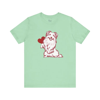 Valentine’s Day T-Shirts for Outdoorsy Dog Lovers – Active Dog Parent Tees – SHELTIE SHETLAND SHEEPDOG 4