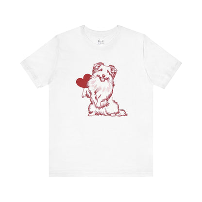 Valentine’s Day T-Shirts for Outdoorsy Dog Lovers – Active Dog Parent Tees – SHELTIE SHETLAND SHEEPDOG 4