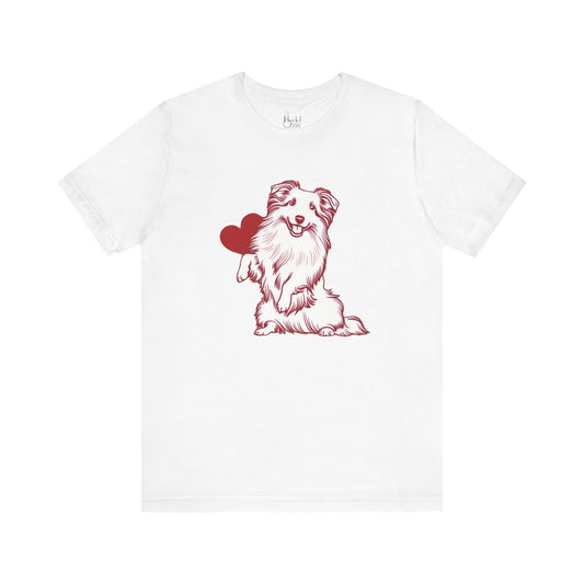 Valentine’s Day T-Shirts for Outdoorsy Dog Lovers – Active Dog Parent Tees – SHELTIE SHETLAND SHEEPDOG 4