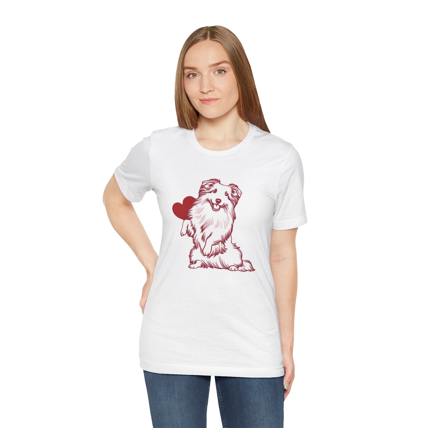 Valentine’s Day T-Shirts for Outdoorsy Dog Lovers – Active Dog Parent Tees – SHELTIE SHETLAND SHEEPDOG 4