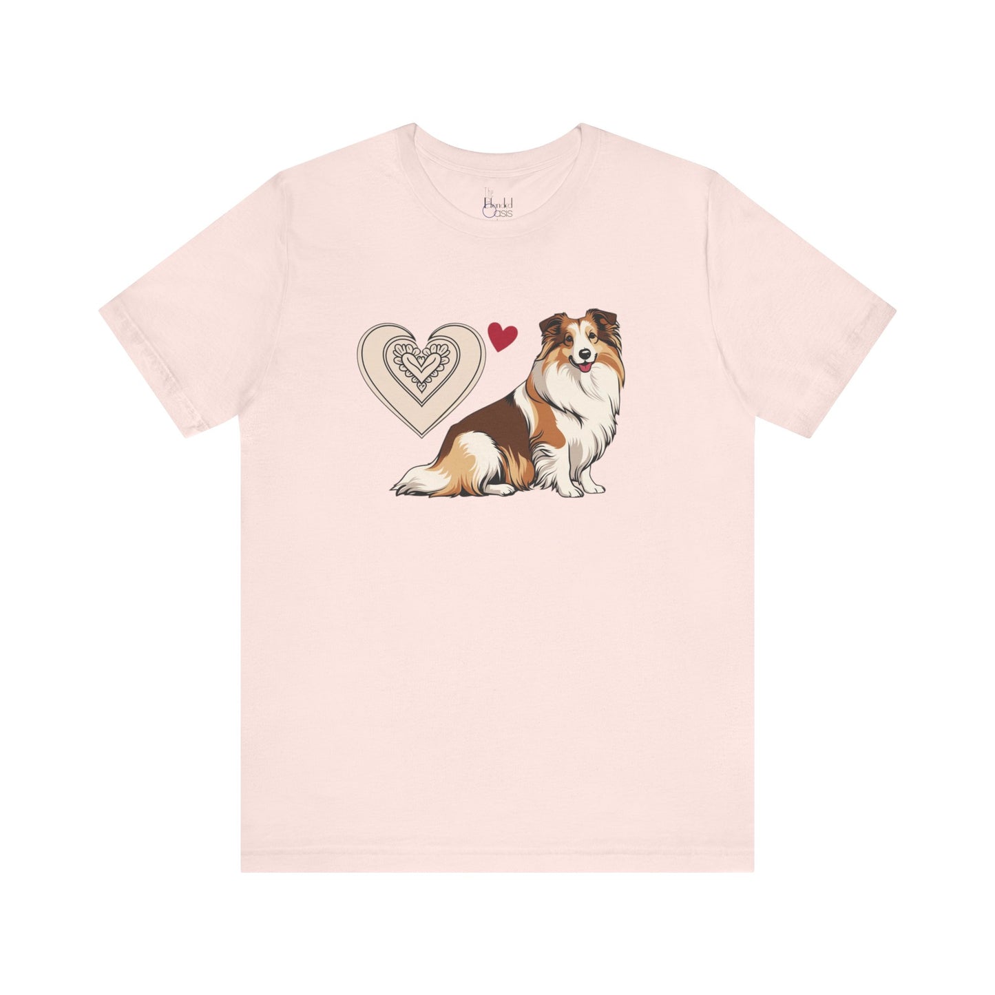 Valentine’s Day T-Shirts for Active Dog Owners – Outdoor Adventures & Love for Dogs – SHELTIE SHETLAND SHEEPDOG 5