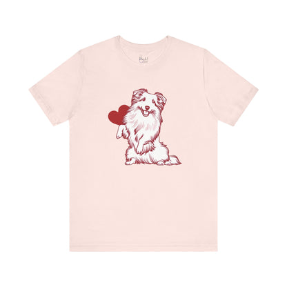 Valentine’s Day T-Shirts for Outdoorsy Dog Lovers – Active Dog Parent Tees – SHELTIE SHETLAND SHEEPDOG 4