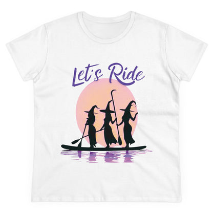 Paddle Boarding Witches - Women's Cotton T-Shirt