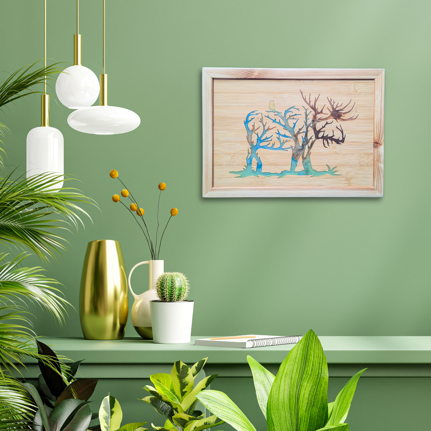 The Blended Oasis - Handcrafted Resin Caribou Elk Wall Art with Color Variations