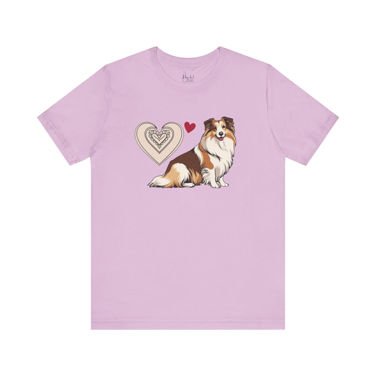 Valentine’s Day T-Shirts for Active Dog Owners – Outdoor Adventures & Love for Dogs – SHELTIE SHETLAND SHEEPDOG 5