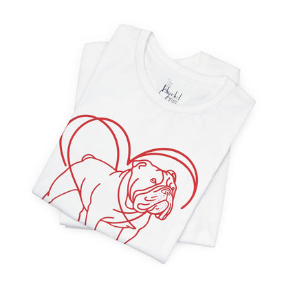 Bulldog Valentine’s Day Tee – Heartwarming Apparel for Dog Lovers - 3