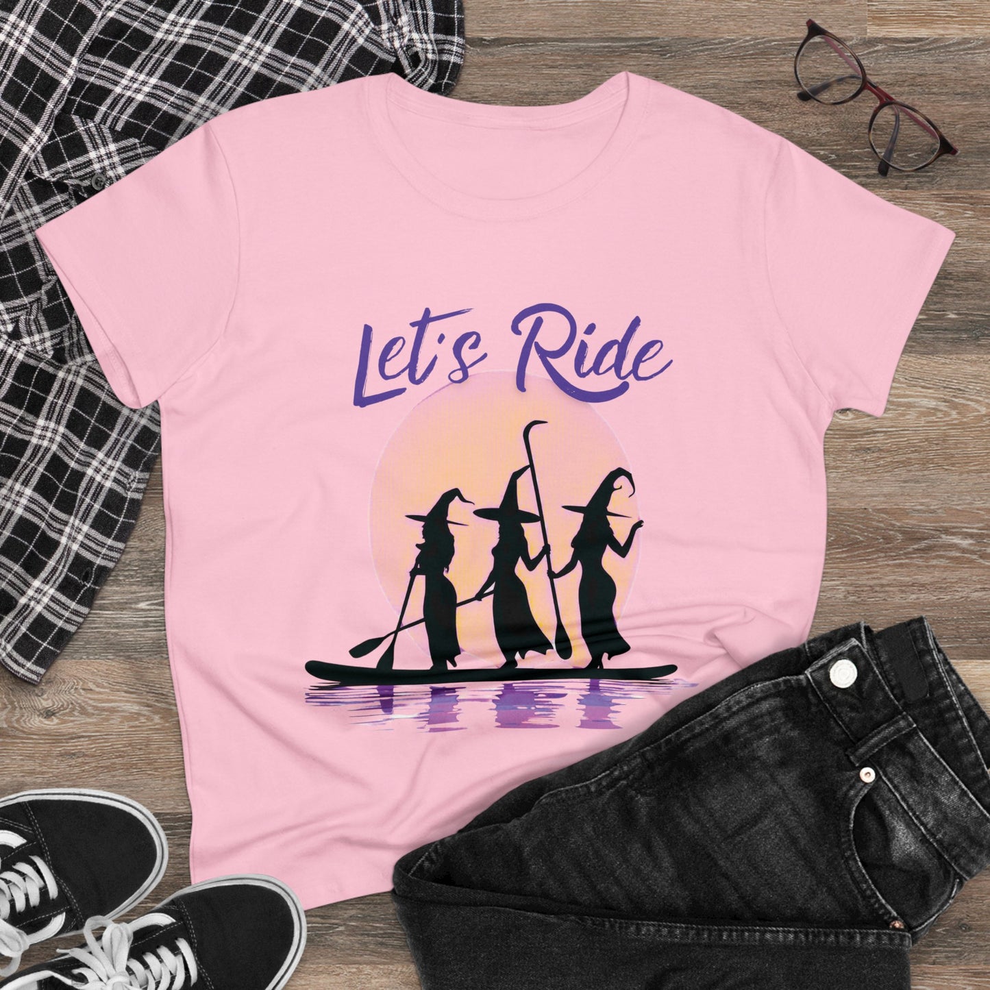 Paddle Boarding Witches - Women's Cotton T-Shirt