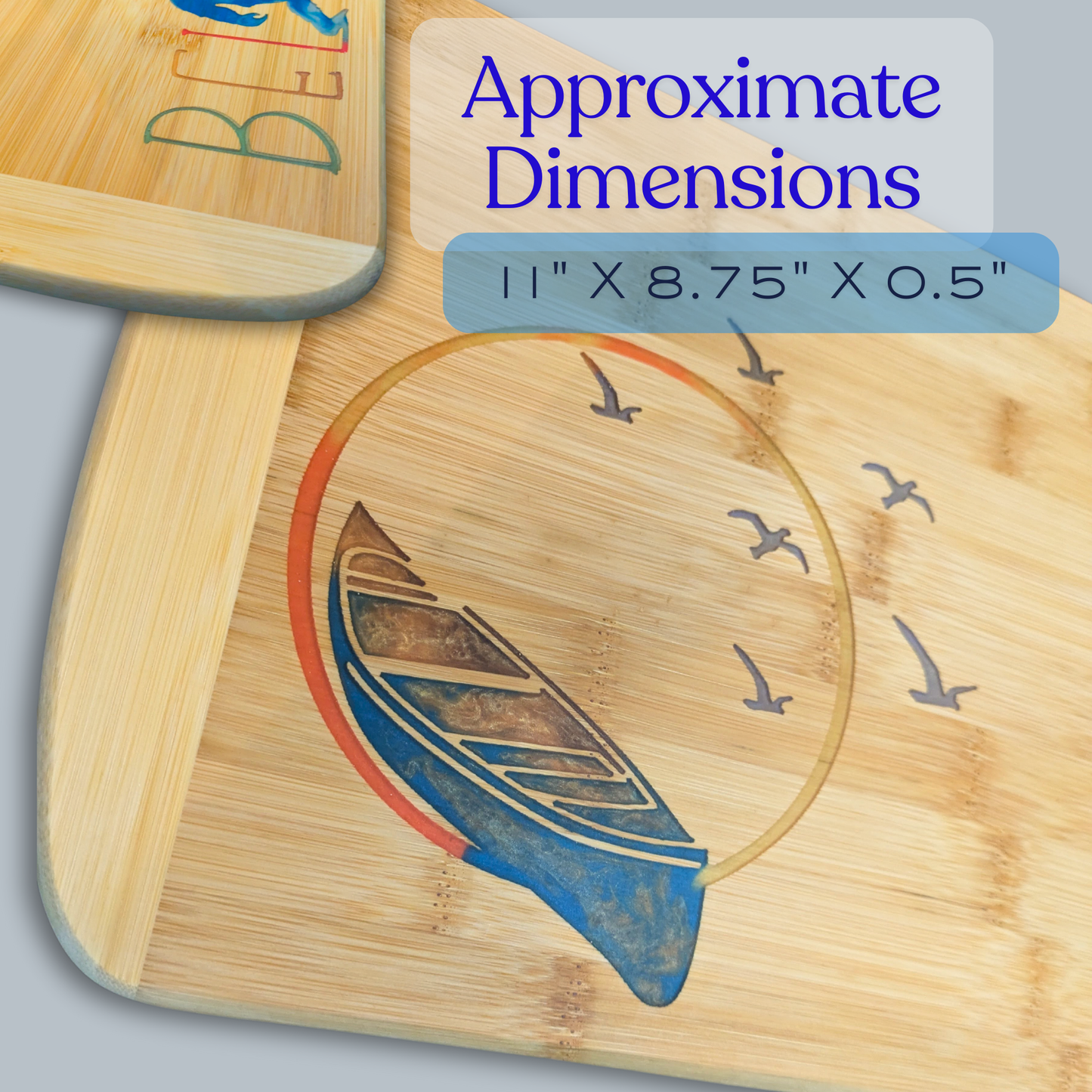 THE BLENDED OASIS - Bamboo Cutting Board - PNW Pacific Northwest Epoxy Resin Designs (Sasquatch) - Epoxy Resin Inlay