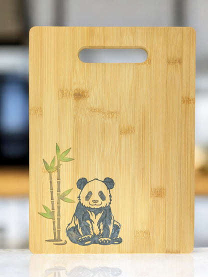 Panda Resin Inlay - Serving Cutting Charcuterie Board- 13 x 9.5 x .44 inches