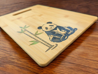 Panda Resin Inlay - Serving Cutting Charcuterie Board- 13 x 9.5 x .44 inches