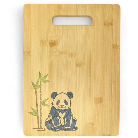 Panda Resin Inlay - Serving Cutting Charcuterie Board- 13 x 9.5 x .44 inches