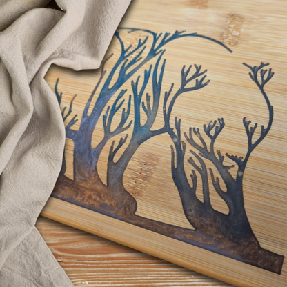 THE BLENDED OASIS - Bamboo Cutting Board - Earthly Creations Epoxy Resin Designs (Polar Bear) - Epoxy Resin Inlay