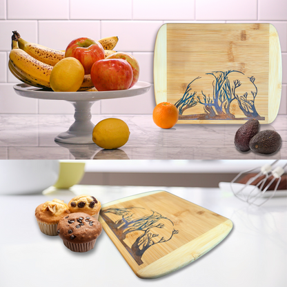 THE BLENDED OASIS - Bamboo Cutting Board - Earthly Creations Epoxy Resin Designs (Polar Bear) - Epoxy Resin Inlay