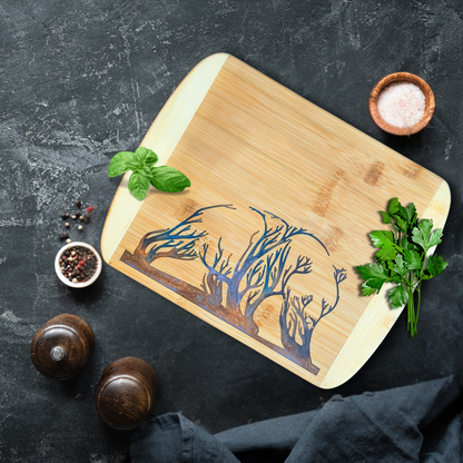 THE BLENDED OASIS - Bamboo Cutting Board - Earthly Creations Epoxy Resin Designs (Polar Bear) - Epoxy Resin Inlay