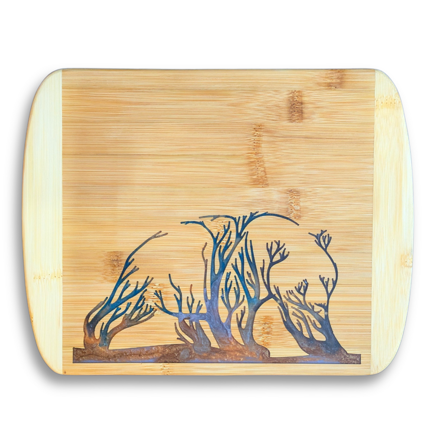 THE BLENDED OASIS - Bamboo Cutting Board - Earthly Creations Epoxy Resin Designs (Polar Bear) - Epoxy Resin Inlay